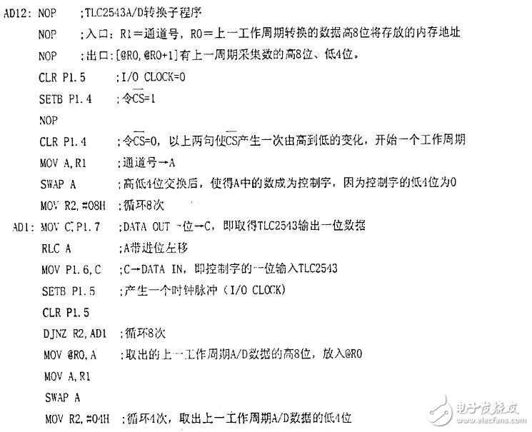 TLC2543與51單片機接口電路圖及A/ D采集程序