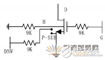 （b）NMOS管電阻連接說明圖