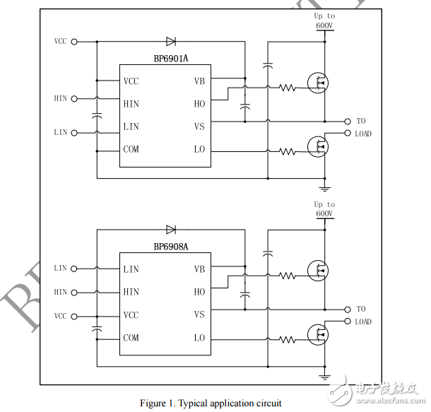 bp6901a/bp6908a，600V半橋預驅(qū)動器