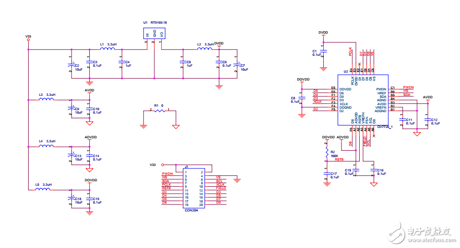 用OV7720制作攝像頭的詳細(xì)電路原理圖