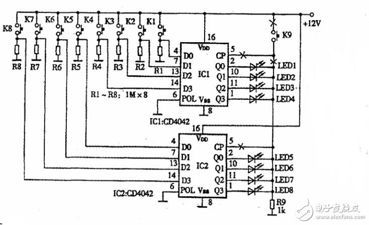 d鎖存器cd4042的正確使用