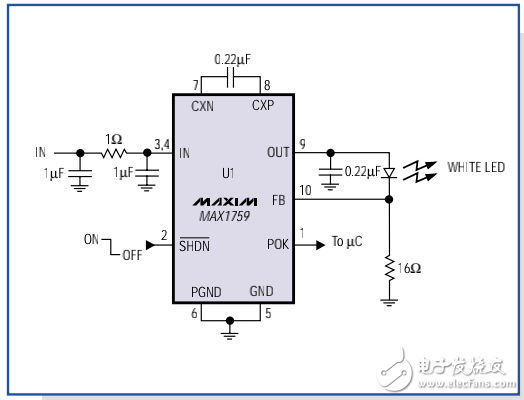 無電感升壓電路調(diào)節(jié)的白光LED偏置電流設(shè)計(jì)方案