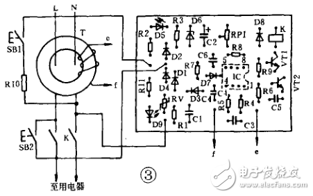 LM358的應(yīng)用電路之漏電保護器電路