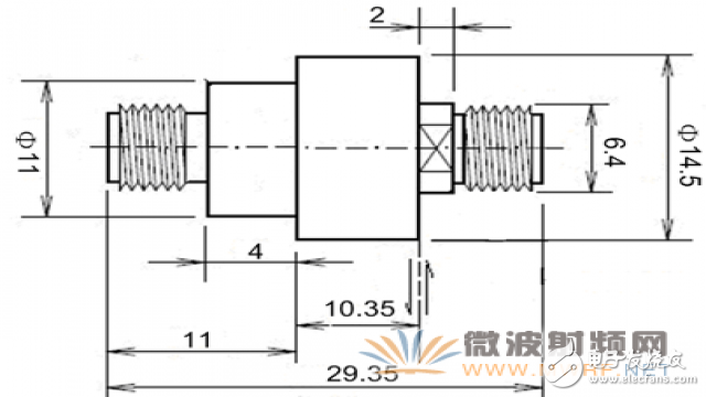 圖2、微波旋轉(zhuǎn)連接器外形尺寸圖