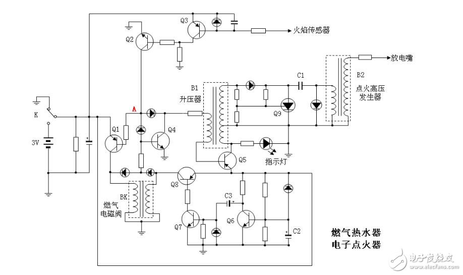 燃?xì)鉄崴鼽c(diǎn)火器的原理分析_燃?xì)鉄崴麟娐吩韴D