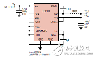 [原創(chuàng)] Linear LTC7103 105V 2.3A低EMI降壓穩(wěn)壓器解決方案