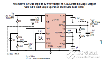 [原創(chuàng)] Linear LTC7103 105V 2.3A低EMI降壓穩(wěn)壓器解決方案