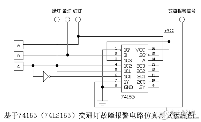 數(shù)據(jù)選擇器74ls153應(yīng)用電路圖大全（表決電路\交通燈\報(bào)警電路）