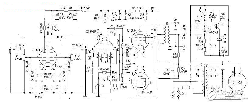 fu7電子管功放電路圖大全（6N8P\6P3P\膽機(jī)功放電路\耦合電容器）