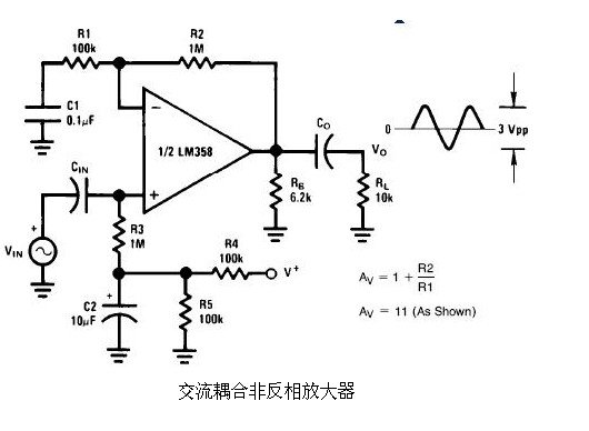 6種簡單電路圖之LM358應(yīng)用電路圖（直流耦合低通RC有源濾波器 低漂移峰值檢測器）